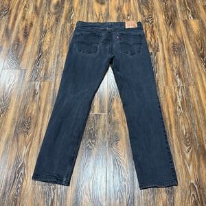 Levi's 514 Mens Slim Straight 36x32 Black Denim Pants Jeans Fit 35X30